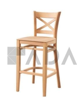Klas Ahşap Bar Sandalyesi