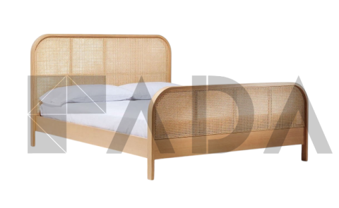 Ahşap Rattan Meşe Karyola