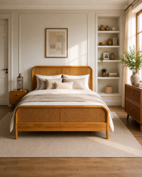 Royal Rattan Meşe Karyola