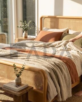 Royal Rattan Meşe Karyola