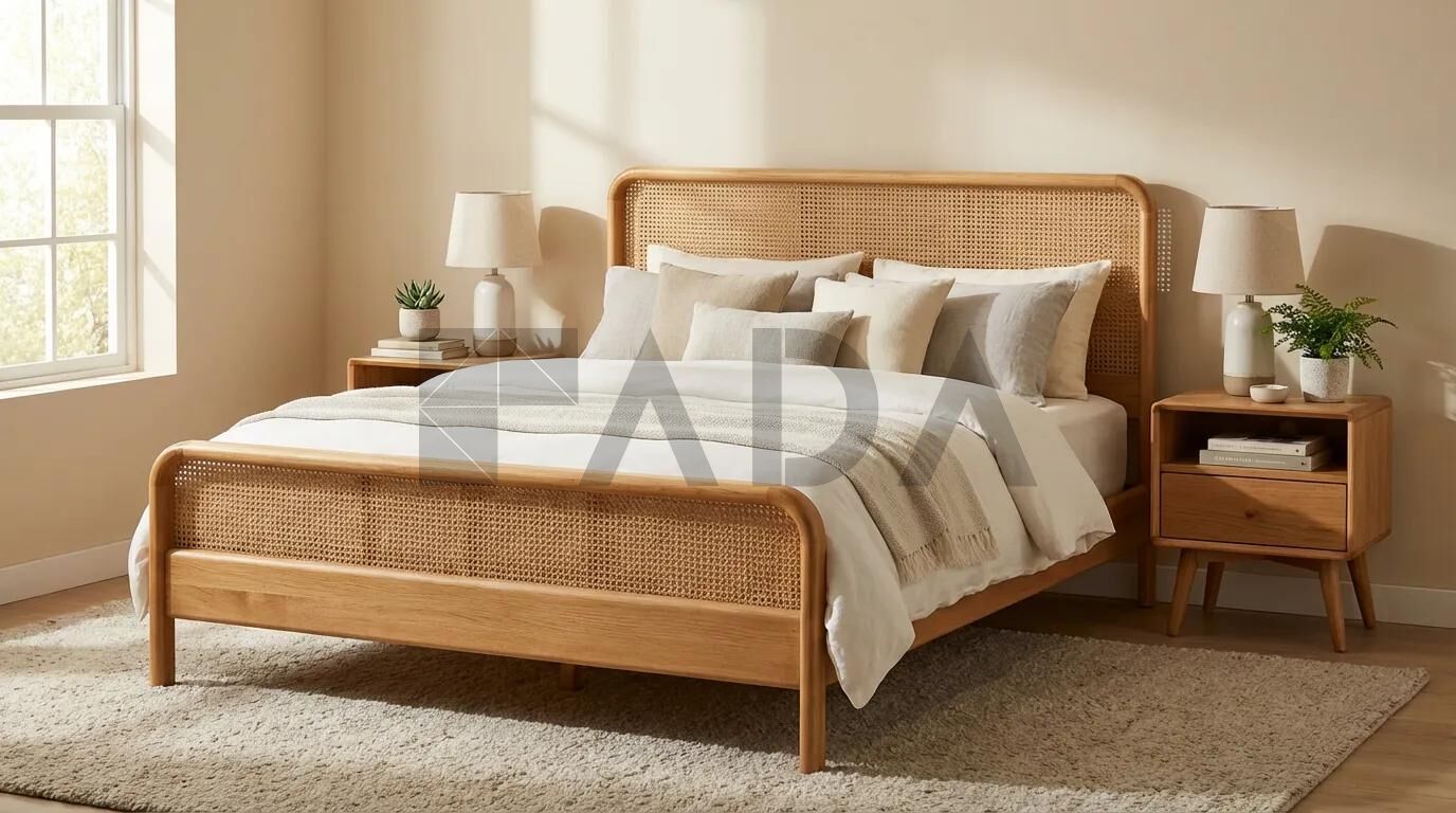 Royal Rattan Meşe Karyola